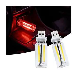 2 Packs USB Light for Car, Touch Dimmable Car Interior Ambient Lights - Portable Mini USB LED Light Bulb, Retro Glass Bottle Night Light for Vehicle, Bedroom, Hallway, Camping (Red) 2 Packs USB Light for Car, Touch Dimmable Car Interior Ambient Lights - Portable Mini USB LED Light Bulb, Retro Glass Bottle Night Light for Vehicle, Bedroom, Hallway, Camping (Red)