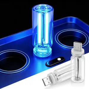2PCS Car LED USB Night Lights, Retro Automotive Atmosphere Decor Lamp, Car Interior Touch Adjustment Lights, Mini Glass Bottle Bulb Night Light for Vehicle Bedroom 5V 1A/2A USB Charger(Blue) 2PCS Car LED USB Night Lights, Retro Automotive Atmosphere Decor Lamp, Car Interior Touch Adjustment Lights, Mini Glass Bottle Bulb Night Light for Vehicle Bedroom 5V 1A/2A USB Charger(Blue)