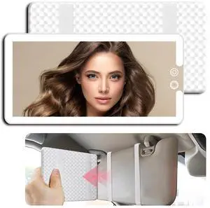 Led Car Sun Visor Vanity Mirror, Large Interior Mirrors with Lights, Dimmable Light up Vanity Makeup Mirror for Car,Rechargeable Rearview Mirrors for Sun Visor (White) Led Car Sun Visor Vanity Mirror, Large Interior Mirrors with Lights, Dimmable Light up Vanity Makeup Mirror for Car,Rechargeable Rearview Mirrors for Sun Visor (White)