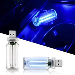 2PCS USB Lights for Car, Touch Adjustment Lights, Plug in USB Vehicle Interior Ambient Light, Mini LED Retro Bulb Glass Bottle Night Light for Camping, Holiday Decoration, Party, Bedroom (Blue) 2PCS USB Lights for Car, Touch Adjustment Lights, Plug in USB Vehicle Interior Ambient Light, Mini LED Retro Bulb Glass Bottle Night Light for Camping, Holiday Decoration, Party, Bedroom (Blue)