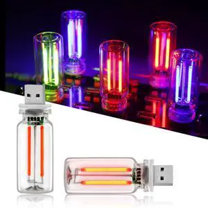 2PCS USB Car Lights, Touch Adjustment Lights, Plug in USB Vehicle Interior Ambient Light, Mini LED Retro Bulb Glass Bottle Night Light for Car, Camping, Holiday Decoration, Party, Bedroom (Red) 2PCS USB Car Lights, Touch Adjustment Lights, Plug in USB Vehicle Interior Ambient Light, Mini LED Retro Bulb Glass Bottle Night Light for Car, Camping, Holiday Decoration, Party, Bedroom (Red)