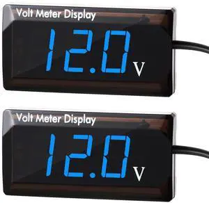 2 Pieces DC 4 to 28V Car Digital Voltmeter 12V Voltage Meter Car Audio Gauge LED Display 12V Waterproof Voltage Gauge Meter for Motorcycle(Blue Light) 2 Pieces DC 4 to 28V Car Digital Voltmeter 12V Voltage Meter Car Audio Gauge LED Display 12V Waterproof Voltage Gauge Meter for Motorcycle(Blue Light)