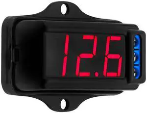 Automotive Digital Voltmeter VTR 1000 Black, Red LED Automotive Car Audio, Digital Display, Measure and Monitor Electrical Voltage of The Battery, Easy to Install Automotive Digital Voltmeter VTR 1000 Black, Red LED Automotive Car Audio, Digital Display, Measure and Monitor Electrical Voltage of The Battery, Easy to Install