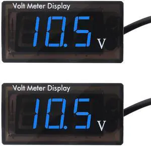 2PCS DC 5-28V Car Digital Voltmeter 12V Voltage Meter Car Audio Gauge LED Display 12V Meter Waterproof Voltage Gauge Meter for Car Motorcycle (Blue Display) 2PCS DC 5-28V Car Digital Voltmeter 12V Voltage Meter Car Audio Gauge LED Display 12V Meter Waterproof Voltage Gauge Meter for Car Motorcycle (Blue Display)