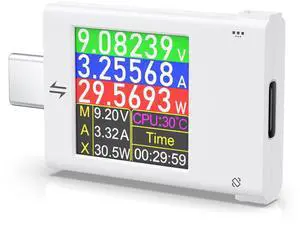 USB C Tester, 4-50V 0-12A 600W 6-Digit High Precision Power Meter Type-C PD Multimeter Tester, Voltage and Current, PD3.2 QC VOOC Fast Charge Protocol Detector for Phone Laptop Power Bank USB C Tester, 4-50V 0-12A 600W 6-Digit High Precision Power Meter Type-C PD Multimeter Tester, Voltage and Current, PD3.2 QC VOOC Fast Charge Protocol Detector for Phone Laptop Power Bank