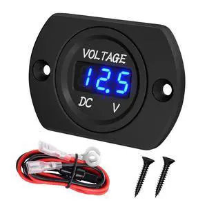 Battery Voltage Meter Waterproof DC 12V 24V LED Voltmeter Panel 12 Volt 24 Volt 36 Volt Battery Monitor with Blue Light Round Digital Voltage Display for Marine Boat Car Automotive Motorcycle Battery Voltage Meter Waterproof DC 12V 24V LED Voltmeter Panel 12 Volt 24 Volt 36 Volt Battery Monitor with Blue Light Round Digital Voltage Display for Marine Boat Car Automotive Motorcycle