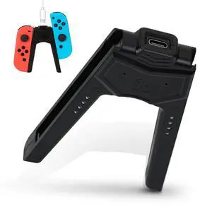 Joy-Con Charging Grip 1PCS for Switch/OLED, 6.6ft USB-C Cable & Dual Charger - Play While Charging, Shaped Ergonomic Handle with | Black Joy-Con Charging Grip 1PCS for Switch/OLED, 6.6ft USB-C Cable & Dual Charger - Play While Charging, Shaped Ergonomic Handle with | Black