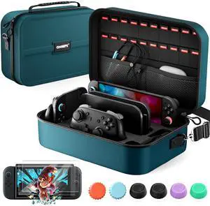 Switch 2 Case Bundle for Nintendo Switch 2, with 2-Pack Screen Protector, 6Pcs Thumb Grips, 20 Game Card Slots, Portable Travel Full Protection All In One Storage Case for Switch 2 Accessories Switch 2 Case Bundle for Nintendo Switch 2, with 2-Pack Screen Protector, 6Pcs Thumb Grips, 20 Game Card Slots, Portable Travel Full Protection All In One Storage Case for Switch 2 Accessories