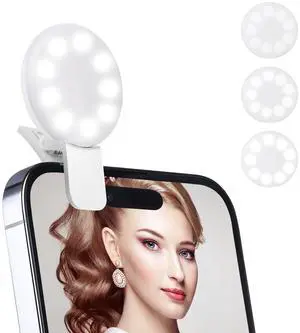 Ring Light of Pocket-Size: Rechargeable Small Ring Light for Phone, Laptop & Makeup - Perfect for Small & Adults, Portable Selfie Light (White) Ring Light of Pocket-Size: Rechargeable Small Ring Light for Phone, Laptop & Makeup - Perfect for Small & Adults, Portable Selfie Light (White)