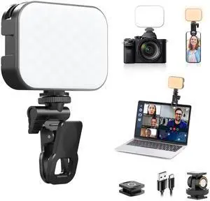 VL100X Selfie Light, Clip LED Light Panel for Phone/Laptop/Tablet/Computer, Bi-Color Portable Clip Camera Light with Dimmable 2500-6500K with 2000mAh Battery for Video Conference/Picture VL100X Selfie Light, Clip LED Light Panel for Phone/Laptop/Tablet/Computer, Bi-Color Portable Clip Camera Light with Dimmable 2500-6500K with 2000mAh Battery for Video Conference/Picture
