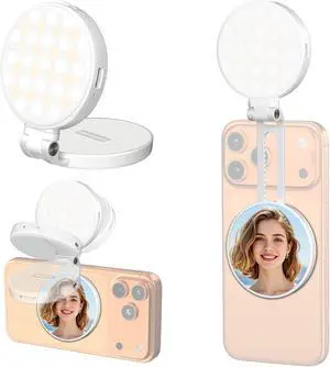 Magnetic Selfie Light, Extendable Phone Ring Light with Mirror Magnetic Selfie Light, Extendable Phone Ring Light with Mirror