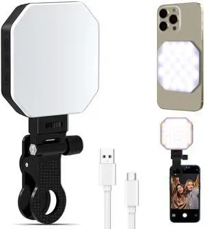 Magnetic Selfie Light with Clip, Rechargeable Portable LED Fill Light for iPhone/Laptop, 2500-6500K & CRI97+ Small LED Phone Fill Lighting, Adjustable 3 Modes for Vlog/Makeup/Live Streaming Magnetic Selfie Light with Clip, Rechargeable Portable LED Fill Light for iPhone/Laptop, 2500-6500K & CRI97+ Small LED Phone Fill Lighting, Adjustable 3 Modes for Vlog/Makeup/Live Streaming