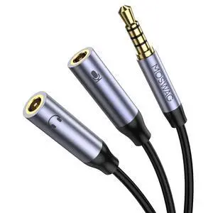 3.5mm TRRS Headphone Splitter, 1 Male to 2 Female Mic Audio Y Cable 3.5mm TRRS Headphone Splitter, 1 Male to 2 Female Mic Audio Y Cable