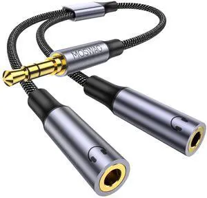 Headphone Splitter 3.5mm Stereo to Dual 3.5mm Female Headphone Jack Audio Stereo, Extension Cable Audio Y Splitter Compatible with iPhone Samsung iPad Tablet Switch Laptop PS4, 9.84" Headphone Splitter 3.5mm Stereo to Dual 3.5mm Female Headphone Jack Audio Stereo, Extension Cable Audio Y Splitter Compatible with iPhone Samsung iPad Tablet Switch Laptop PS4, 9.84"