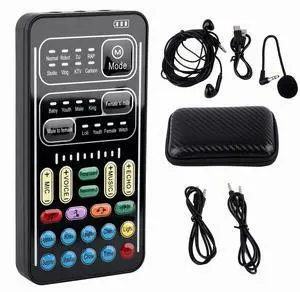 Voice Changer Device, Universal I9 Portable Voice Changer Set,Live Broadcast Voice Disguiser Set Recording Mini Sound Card, 8 Different Sounds Sound Effects for Game Anchor Recording Computer Voice Changer Device, Universal I9 Portable Voice Changer Set,Live Broadcast Voice Disguiser Set Recording Mini Sound Card, 8 Different Sounds Sound Effects for Game Anchor Recording Computer