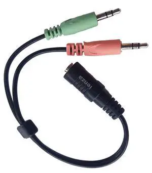 PC Jack Y-Splitter Adapter Cable Cord Wire Compatible with AstroA10 A10 A40, Turtle Beach, HyperX Cloud, SteelSeries and Similar Gaming Headsets with Headphone & Mic PC Jack Y-Splitter Adapter Cable Cord Wire Compatible with AstroA10 A10 A40, Turtle Beach, HyperX Cloud, SteelSeries and Similar Gaming Headsets with Headphone & Mic