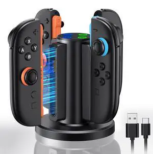 Charging Dock for Nintendo Switch 2 Controller 2025, Charger Station for Joycon 2 with Charging Indicator, Compact Vertical Dual Direction Charge 4 Controller Stand (Black) Charging Dock for Nintendo Switch 2 Controller 2025, Charger Station for Joycon 2 with Charging Indicator, Compact Vertical Dual Direction Charge 4 Controller Stand (Black)