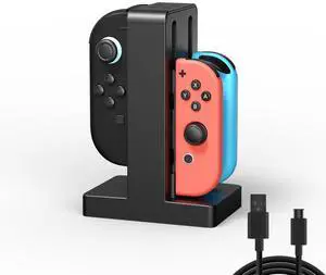 Joycon Charger Dock for 4 Switch Controllers, Charger Dock Compatible with Nintendo Switch & OLED Model Joycons, Joycon Charger Stand Station with Charging Cable Joycon Charger Dock for 4 Switch Controllers, Charger Dock Compatible with Nintendo Switch & OLED Model Joycons, Joycon Charger Stand Station with Charging Cable