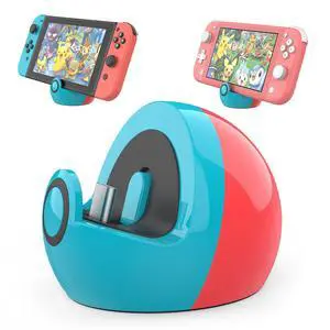 Switch Charging Dock for Nintendo Switch/Lite/OLED,Portable Carrying Charging Station with Classic Colors Neon Blue & Neon Red Switch Charging Dock for Nintendo Switch/Lite/OLED,Portable Carrying Charging Station with Classic Colors Neon Blue & Neon Red