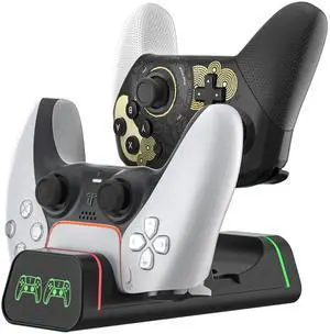 2-in-1 Fast Charging Dock for Switch Pro/PS5/Xbox Series X Controllers, Smart LED Indicator, Safe Charging with Overcharge Protection with USB-C Cable 2-in-1 Fast Charging Dock for Switch Pro/PS5/Xbox Series X Controllers, Smart LED Indicator, Safe Charging with Overcharge Protection with USB-C Cable