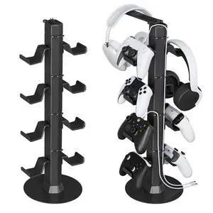 Controller & Headset Holder Stand for Desk, with Charger Cable Organizer Headphone Stand for PS5/ Xbox/ PS4/ Switch, Metal Base Controller Hanger Hook for Storage Earphones, Game Console, Mobile Phone Controller & Headset Holder Stand for Desk, with Charger Cable Organizer Headphone Stand for PS5/ Xbox/ PS4/ Switch, Metal Base Controller Hanger Hook for Storage Earphones, Game Console, Mobile Phone