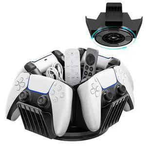 Controller Organizer for Desktop - 360°Rotatable Controller Holder with Storage Box - Universal Stand for 4 Controllers, Desk Organizer for Switch Remote Control Pen Gamer Accessories Controller Organizer for Desktop - 360°Rotatable Controller Holder with Storage Box - Universal Stand for 4 Controllers, Desk Organizer for Switch Remote Control Pen Gamer Accessories