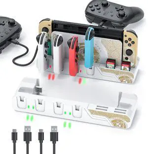 Switch Controller Charging Dock Compatible with Nintendo Switch OLED-The Legend of Zelda: Tears of The Kingdom Edition Switch Model Joycon, Switch Charging Station for 6 Joycons, Game Storage Stand Switch Controller Charging Dock Compatible with Nintendo Switch OLED-The Legend of Zelda: Tears of The Kingdom Edition Switch Model Joycon, Switch Charging Station for 6 Joycons, Game Storage Stand