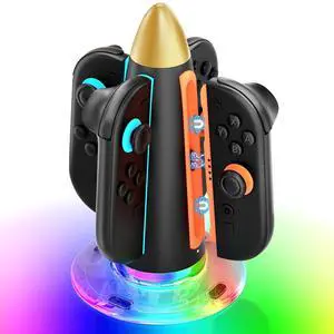 RGB Controller Charger Dock for Switch 2 Joy Con, Magnetic Controller Charging Stand for Nintendo Switch 2 with Fast Charging in 2H, Dual-Side Charging, 7 Static Lighting & 6 Dynamic Modes RGB Controller Charger Dock for Switch 2 Joy Con, Magnetic Controller Charging Stand for Nintendo Switch 2 with Fast Charging in 2H, Dual-Side Charging, 7 Static Lighting & 6 Dynamic Modes