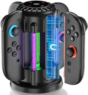 Switch-2-Joycon-Charger - Charging Dock for 2025 Nintendo Switch 2 JoyCon Controllers, Magnetic & Bubble LED Light, Fast Charging Station for Nintendo Switch2 Joy-con 2 Controllers Accessories, Black Switch-2-Joycon-Charger - Charging Dock for 2025 Nintendo Switch 2 JoyCon Controllers, Magnetic & Bubble LED Light, Fast Charging Station for Nintendo Switch2 Joy-con 2 Controllers Accessories, Black