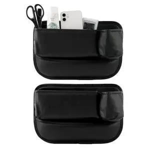 2-Pack Car Seat Gap Filler Organizer, Leather Storage Box with Cup Holder for Driver & Passenger Side, Gap Bag Front Seat Car Storage Accessories for Phone Keys Sunglasses Wallet(COLOR:Black) 2-Pack Car Seat Gap Filler Organizer, Leather Storage Box with Cup Holder for Driver & Passenger Side, Gap Bag Front Seat Car Storage Accessories for Phone Keys Sunglasses Wallet(COLOR:Black)