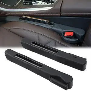 2 Pack Car Seat Gap Filler with Storage Box,Car Console Gap Filler,Fill the Gap Between Seat and Console,Prevent Things from Dropping,Convenient to Storage Keys and Phone(Black2) 2 Pack Car Seat Gap Filler with Storage Box,Car Console Gap Filler,Fill the Gap Between Seat and Console,Prevent Things from Dropping,Convenient to Storage Keys and Phone(Black2)