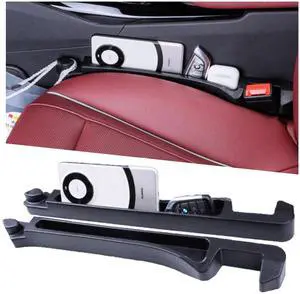 Car Seat Gap Filler Organizer 2 Pack, 3in1 Carseat Side Gap Plug with Filler, Organizer & Hook Functions, Gap Space Stopper Universal Fit Car SUV Truck Fill the Gap Between Seat & Console, Black Car Seat Gap Filler Organizer 2 Pack, 3in1 Carseat Side Gap Plug with Filler, Organizer & Hook Functions, Gap Space Stopper Universal Fit Car SUV Truck Fill the Gap Between Seat & Console, Black