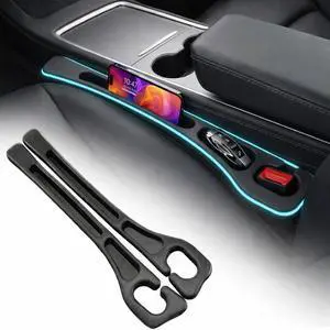 Seat Gap Filler 2 Pack, Car Seat Gap Plug with Storage Slot for Phone & Keys, High-Density Elastic Car Slot Organizer for Most Cars, SUVs, and Trucks - Black Seat Gap Filler 2 Pack, Car Seat Gap Plug with Storage Slot for Phone & Keys, High-Density Elastic Car Slot Organizer for Most Cars, SUVs, and Trucks - Black
