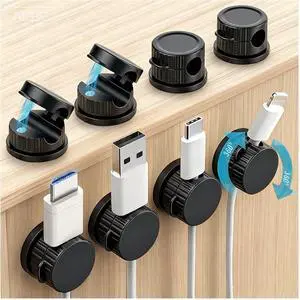 Magnetic Cable Organizer 8-Pack Glossy Black - Rotating Magnetic Clip Cord Keeper for Desk, Nightstand & Car - Adhesive Management System for USB & Power Wires Magnetic Cable Organizer 8-Pack Glossy Black - Rotating Magnetic Clip Cord Keeper for Desk, Nightstand & Car - Adhesive Management System for USB & Power Wires