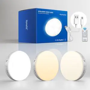 Rechargeable Puck Light with Remote, Motion Sensor Night Light, LED Closet Light 3 Color Temps for Stairs, Kitchen, Cabinet (3 Packs) Rechargeable Puck Light with Remote, Motion Sensor Night Light, LED Closet Light 3 Color Temps for Stairs, Kitchen, Cabinet (3 Packs)