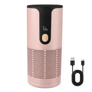 Mini Car Air Purifier-True HEPA Portable Small Air Purifier 15dB Quiet Cordless for Smoke/Dust/Pet Hair with 3-Layer Filtration for Cars/Small Bedroom/Office/Desk/Travel Mini Car Air Purifier-True HEPA Portable Small Air Purifier 15dB Quiet Cordless for Smoke/Dust/Pet Hair with 3-Layer Filtration for Cars/Small Bedroom/Office/Desk/Travel