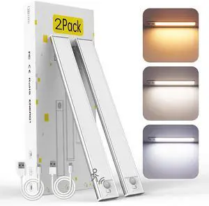 8inch Under Cabinet Lighting, 2 Pack Rechargeable Motion Sensor Light Indoor, 3 Color Temps, 5 Levels Dimmable Magnetic Closet Lights, Wireless Under Counter Lights for Kitchen, Stairs 8inch Under Cabinet Lighting, 2 Pack Rechargeable Motion Sensor Light Indoor, 3 Color Temps, 5 Levels Dimmable Magnetic Closet Lights, Wireless Under Counter Lights for Kitchen, Stairs
