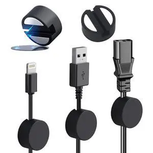 Pro Magnetic Cable Organizer, 5-Pack Magnet Cable Holders Silicone Cord Clips for Wire Management, Suitable for Steel, Iron, Metal Table, with Extra Adhesive Pad for Ordinary Desktop (Black) Pro Magnetic Cable Organizer, 5-Pack Magnet Cable Holders Silicone Cord Clips for Wire Management, Suitable for Steel, Iron, Metal Table, with Extra Adhesive Pad for Ordinary Desktop (Black)