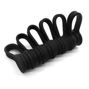 Magnetic Cable Ties 6-Pack,Silicone Cord Ties Cable Clips,Black Magnetic Cable Ties 6-Pack,Silicone Cord Ties Cable Clips,Black