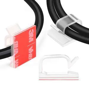 120PCS Adhesive Cable Wire Clips Clear, Outdoor Christmas Light Clips, Cable Holder Staples Cable Management Wire Organizer Cord for Under Desk, Car, Wall, TV PC Ethernet Cable 120PCS Adhesive Cable Wire Clips Clear, Outdoor Christmas Light Clips, Cable Holder Staples Cable Management Wire Organizer Cord for Under Desk, Car, Wall, TV PC Ethernet Cable