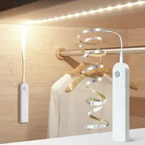 Motion Sensor Strip Lights Rechargeable Motion Activated LED Strip Light Dimmable Cabinet Light Strip for Wardrobe, Cabinet, Pantry, Closet(1M, Cool White) Motion Sensor Strip Lights Rechargeable Motion Activated LED Strip Light Dimmable Cabinet Light Strip for Wardrobe, Cabinet, Pantry, Closet(1M, Cool White)
