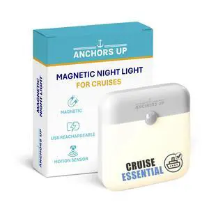 Cruise Cabin Magnetic Night Light with Motion Sensor USB Rechargeable LED Motion Sensor Light Warm White for Carnival, Royal, Celebrity, Norwegian and More Cruise Essentials Cruise Cabin Magnetic Night Light with Motion Sensor USB Rechargeable LED Motion Sensor Light Warm White for Carnival, Royal, Celebrity, Norwegian and More Cruise Essentials