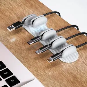 5-Pack Magnetic Cable Clips Cord Organizer - Smoothly Adjustable, Desk Cable Management Clips. Ideal Wire Holders for Desktop, Nightstand, Wall - Perfect for Home Office, Phone, Car (Grey) 5-Pack Magnetic Cable Clips Cord Organizer - Smoothly Adjustable, Desk Cable Management Clips. Ideal Wire Holders for Desktop, Nightstand, Wall - Perfect for Home Office, Phone, Car (Grey)