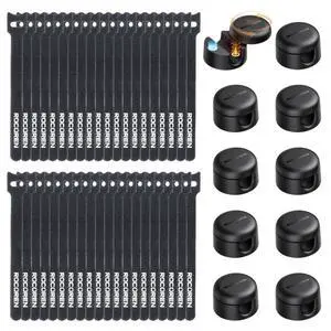 50 PCS Cable Management Kit 10 Magnetic Rotatable Cable Clips,40 Reusable Velcro Cord Organizer Straps, Cord Holder Accessories for Under Desk,Nightstand,Home and Office 50 PCS Cable Management Kit 10 Magnetic Rotatable Cable Clips,40 Reusable Velcro Cord Organizer Straps, Cord Holder Accessories for Under Desk,Nightstand,Home and Office