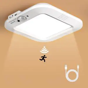 Rechargeable Motion Sensor Ceiling Light, 220LM 6000K Closet Light with USB Cable, 2000mAh Wireless LED Light for Stairway, Hallway, Pantry, Shower, Shed Rechargeable Motion Sensor Ceiling Light, 220LM 6000K Closet Light with USB Cable, 2000mAh Wireless LED Light for Stairway, Hallway, Pantry, Shower, Shed