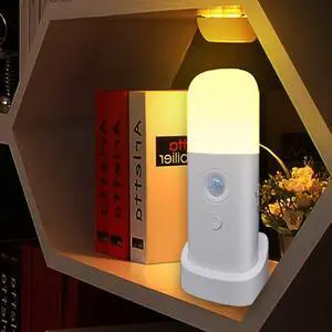 Motion Sensor Night Light, Dimmable Night Lights with 5 Brightness Levels, 2000mAh Rechargeable Battery Operated Light, Portable Motion Sensor Light for Kids Room, Bedroom, Hallway. Motion Sensor Night Light, Dimmable Night Lights with 5 Brightness Levels, 2000mAh Rechargeable Battery Operated Light, Portable Motion Sensor Light for Kids Room, Bedroom, Hallway.