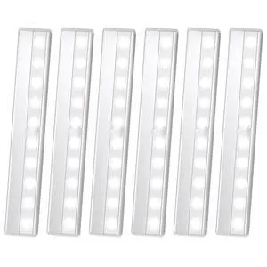6 Pack LED Motion Sensor Lights, 10 LED Closet Battery Operated Lights, Stick-On Anywhere Magnetic Night Light Bar, Led Safe Light Indoor for Closet Stairs Wardrobe 6 Pack LED Motion Sensor Lights, 10 LED Closet Battery Operated Lights, Stick-On Anywhere Magnetic Night Light Bar, Led Safe Light Indoor for Closet Stairs Wardrobe