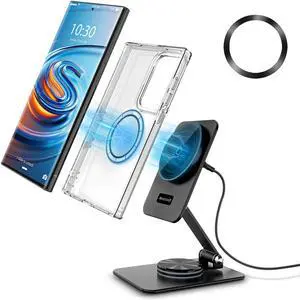 Compatible with MagSafe Charger, 15W Magnetic Charger Stand, 360°Rotation Base Adjustable Foldable Wireless Charger for Samsung Galaxy S26 Ultra/Z Fold7/Flip7/iPhone 17/Pixel 10 Pro/Pixel 10 Pro Fold Compatible with MagSafe Charger, 15W Magnetic Charger Stand, 360°Rotation Base Adjustable Foldable Wireless Charger for Samsung Galaxy S26 Ultra/Z Fold7/Flip7/iPhone 17/Pixel 10 Pro/Pixel 10 Pro Fold