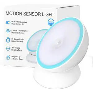Motion-Activated Battery LED Light with Magnetic Base, 360° Rotating Night Lamp for Closets, Bathrooms, Hallways & Cabinets, Wireless, Easy Install, Auto Sensor for Hands-Free Illumination Motion-Activated Battery LED Light with Magnetic Base, 360° Rotating Night Lamp for Closets, Bathrooms, Hallways & Cabinets, Wireless, Easy Install, Auto Sensor for Hands-Free Illumination