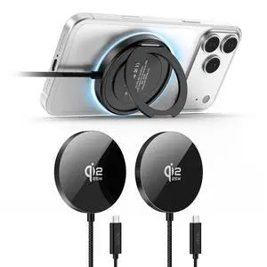 25W Magnetic Wireless Charger, Qi2.2 Fast Wireless Charging Pads with Kickstand,MagSafe Charger for iPhone 17/16/15/14 Series & AirPods 4/3/2/Pro, Samsung S26 S25 Series, Google Pixel, 2 Pack 25W Magnetic Wireless Charger, Qi2.2 Fast Wireless Charging Pads with Kickstand,MagSafe Charger for iPhone 17/16/15/14 Series & AirPods 4/3/2/Pro, Samsung S26 S25 Series, Google Pixel, 2 Pack